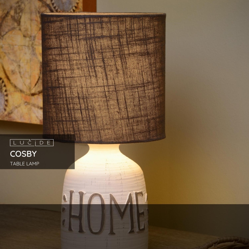 Lucide COSBY - Stolná lampa - Ø 16,5 cm - 1xE14 - biela